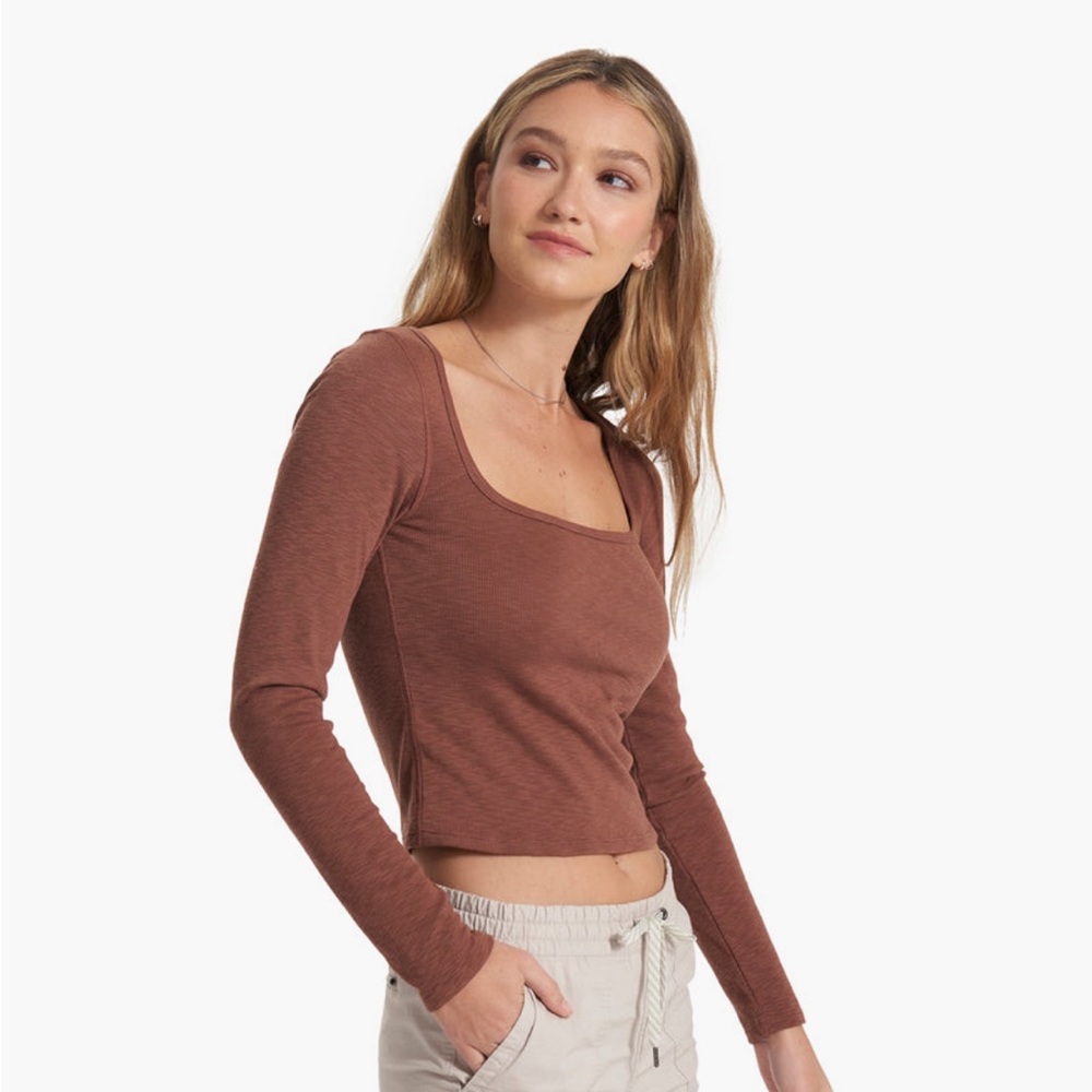 Vuori Long Sleeve Sunrise Square Neck | Hazelnut (S)